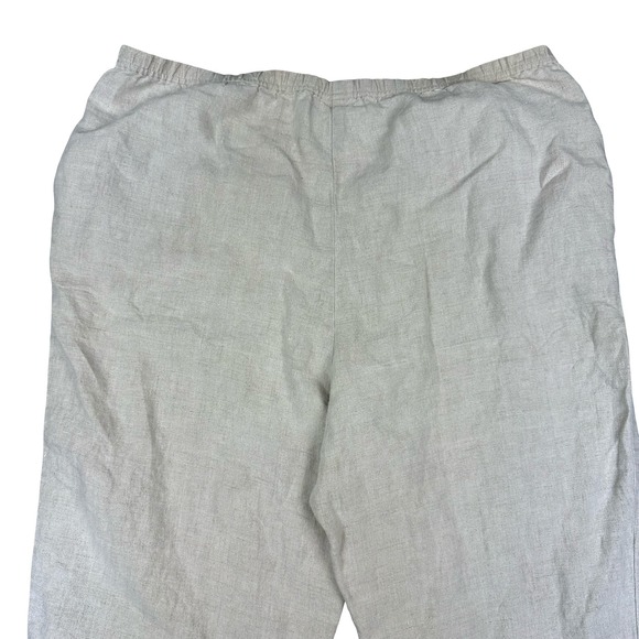 J.Jill Linen Pants Womens Large Beige Elastic Waist Relaxed Minimal Trendy - Picture 7 of 11
